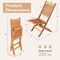 Costway Patio Folding Chair Indonesia Teak Wood Slatted Seat Natural Portable Outdoor